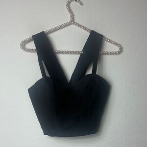 WOW Couture Strappy Black Crop Top. Size Small. Bodycon